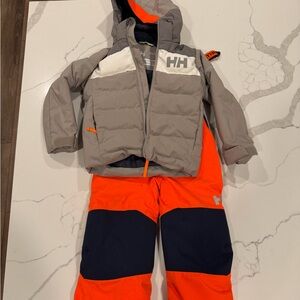 Helly Hansen Gray, White & Orange Kids Ski Set 5T